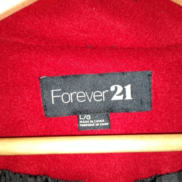 Forever 21 Peacoat Red button down lined large - Picture 9 of 11